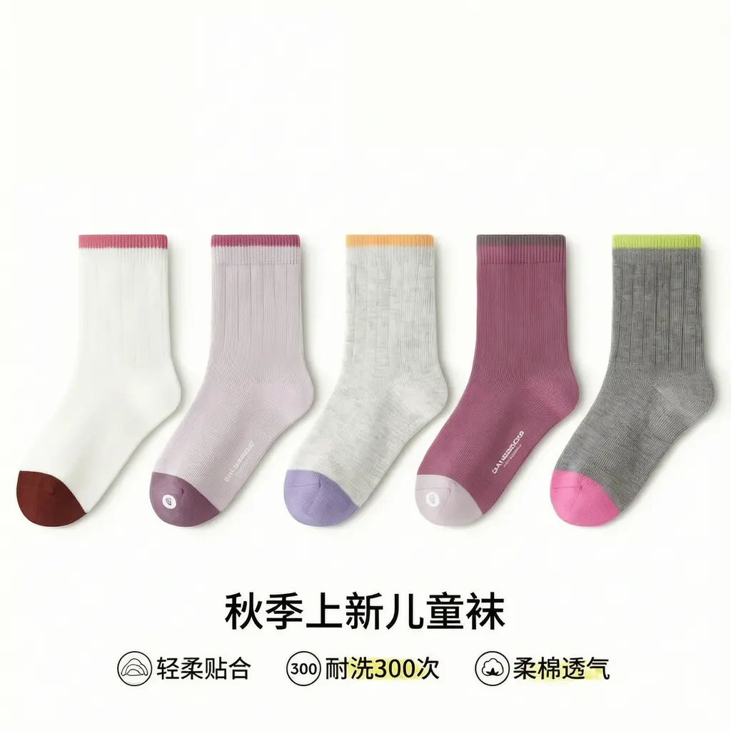 【秋季新款】儿童袜子秋冬季棉袜中大童宝宝春秋款儿童中筒袜