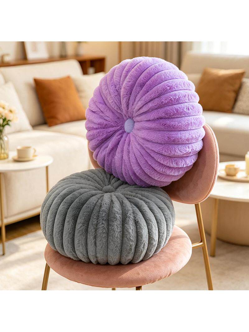 Popular Nordic ins style pumpkin cushion round tie-dyed plush pillow colorful living room outdoor cushion