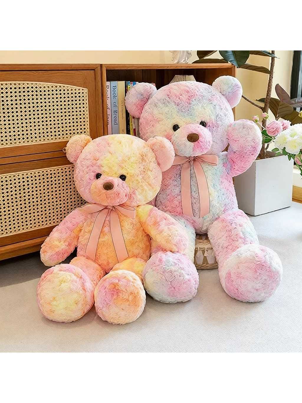 Valentine's Day Colorful Teddy Bear Doll Big Doll Bed Pillow Children Girls Birthday Gift Genuine Cuddle Baby