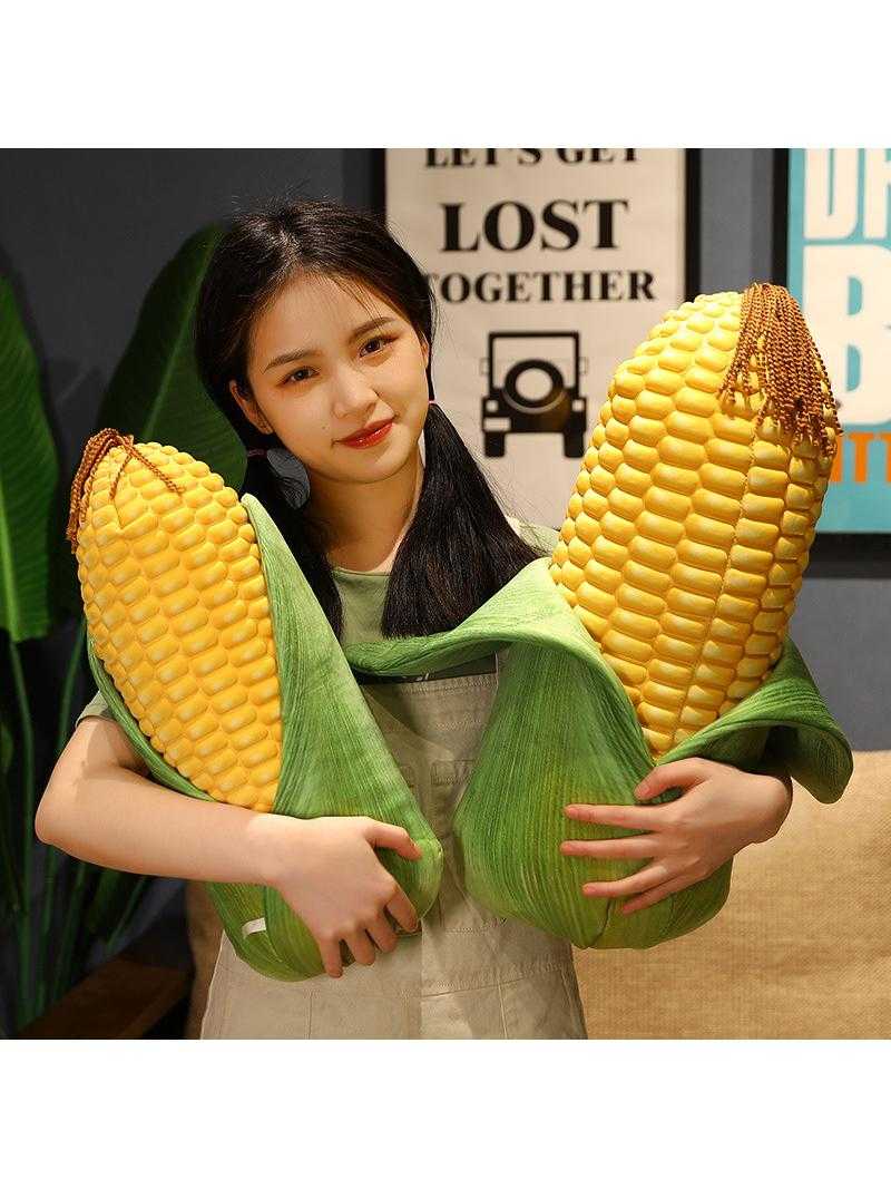 Cute simulated roasted corn pillow, corn doll, vegetable cushion, sofa ornament, night market children's gift