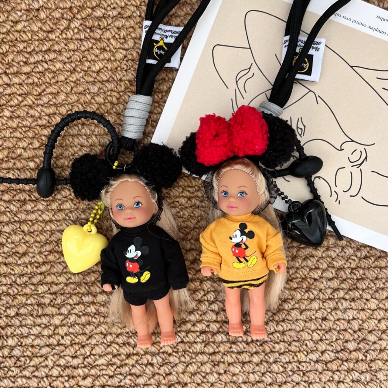 Showa doll bag pendant vintage cute dopamine girl handmade bag hanging keychain niche okayy