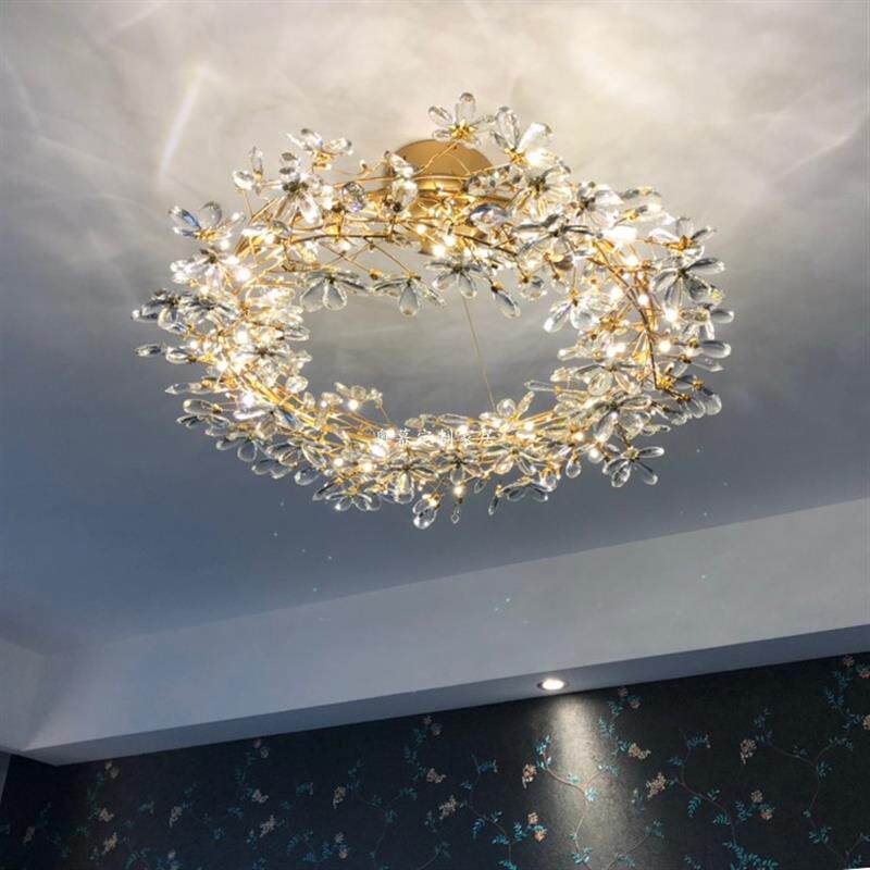 美式乡村树枝水晶客厅萤火虫装饰灯展厅样板房服装店个性装饰吊灯