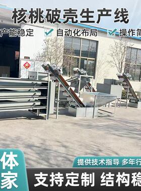 全自动核桃破壳机生产线 核桃剥壳取仁设备 坚果壳仁分离生产线