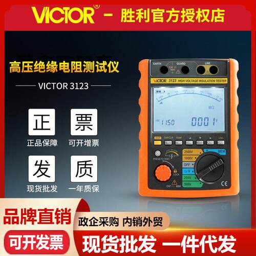 VICTOR胜利VC3123/VC3125压绝缘电阻测试仪5000V数字兆欧表摇表
