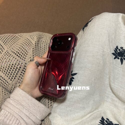 韩系格纹iPhone防摔软壳