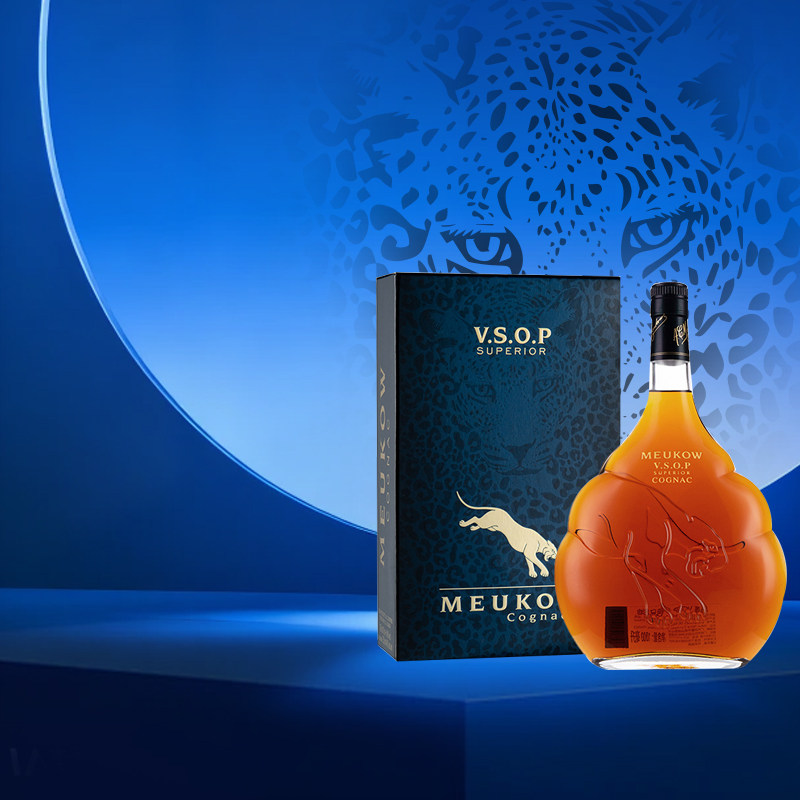 墨高Meukow VSOP干邑白兰地 1000ml 法国洋酒烈酒口粮酒礼盒装