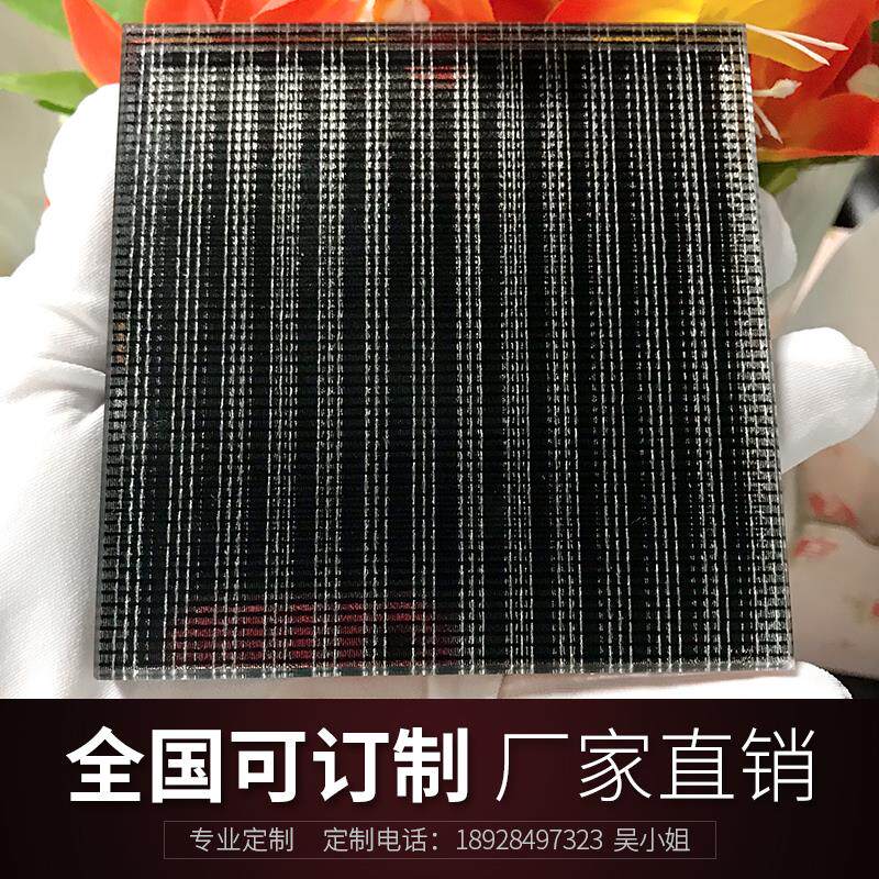 夹丝玻璃屏风隔断轻奢玄关钢化艺术设计背景墙拉丝玻璃办公室酒店