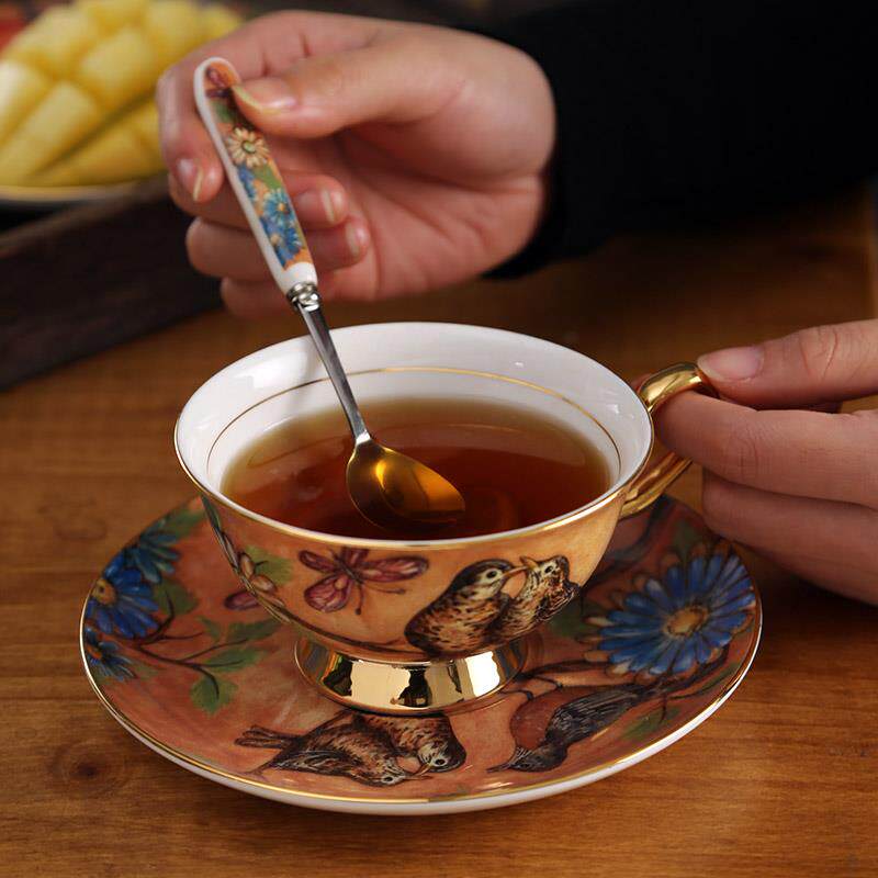 欧式骨瓷咖啡杯套装陶瓷创意个性英式下午茶茶具套装杯碟勺送架子