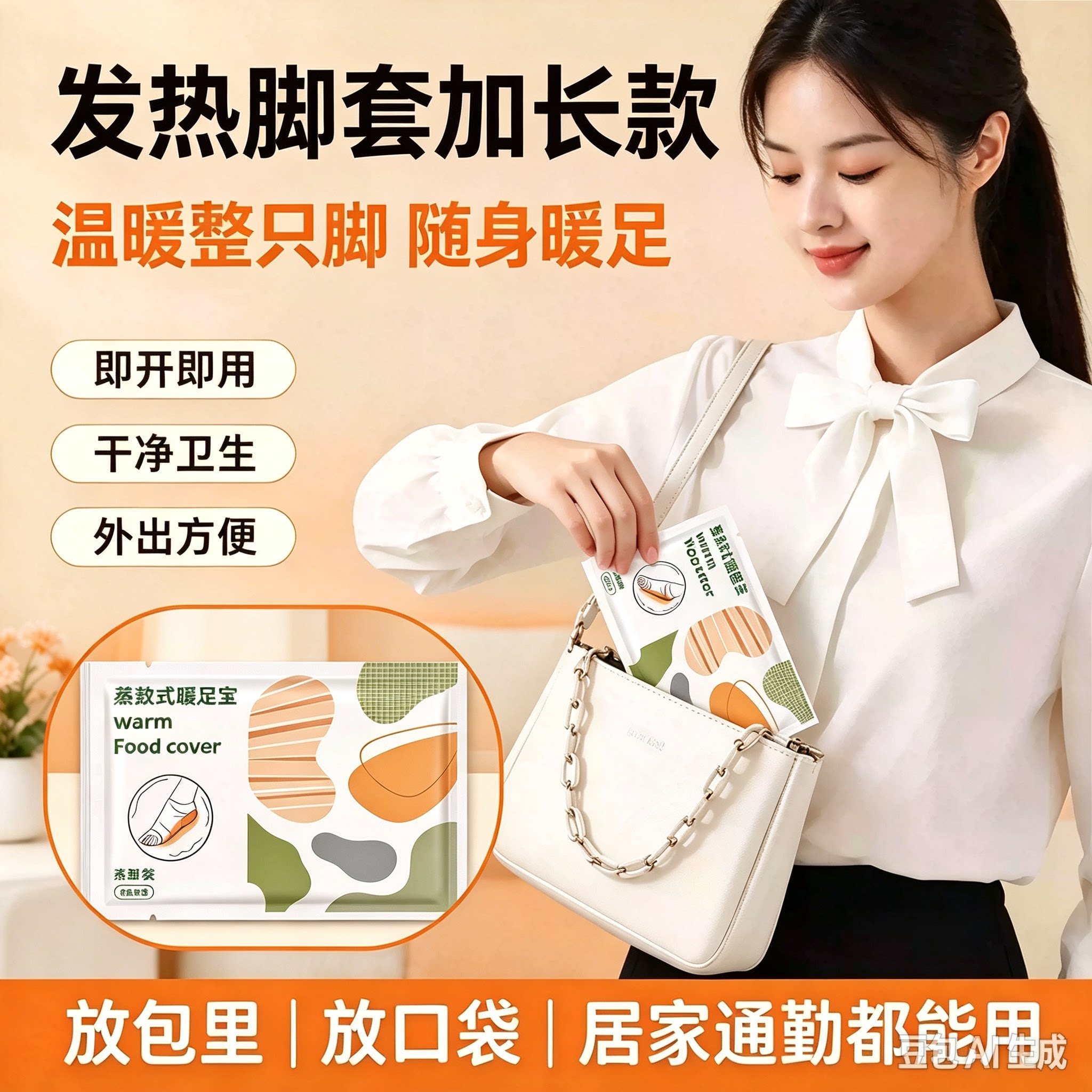 【升级加长款】穿戴式暖脚套艾草暖足贴大尺寸发热热敷暖足宝MD2