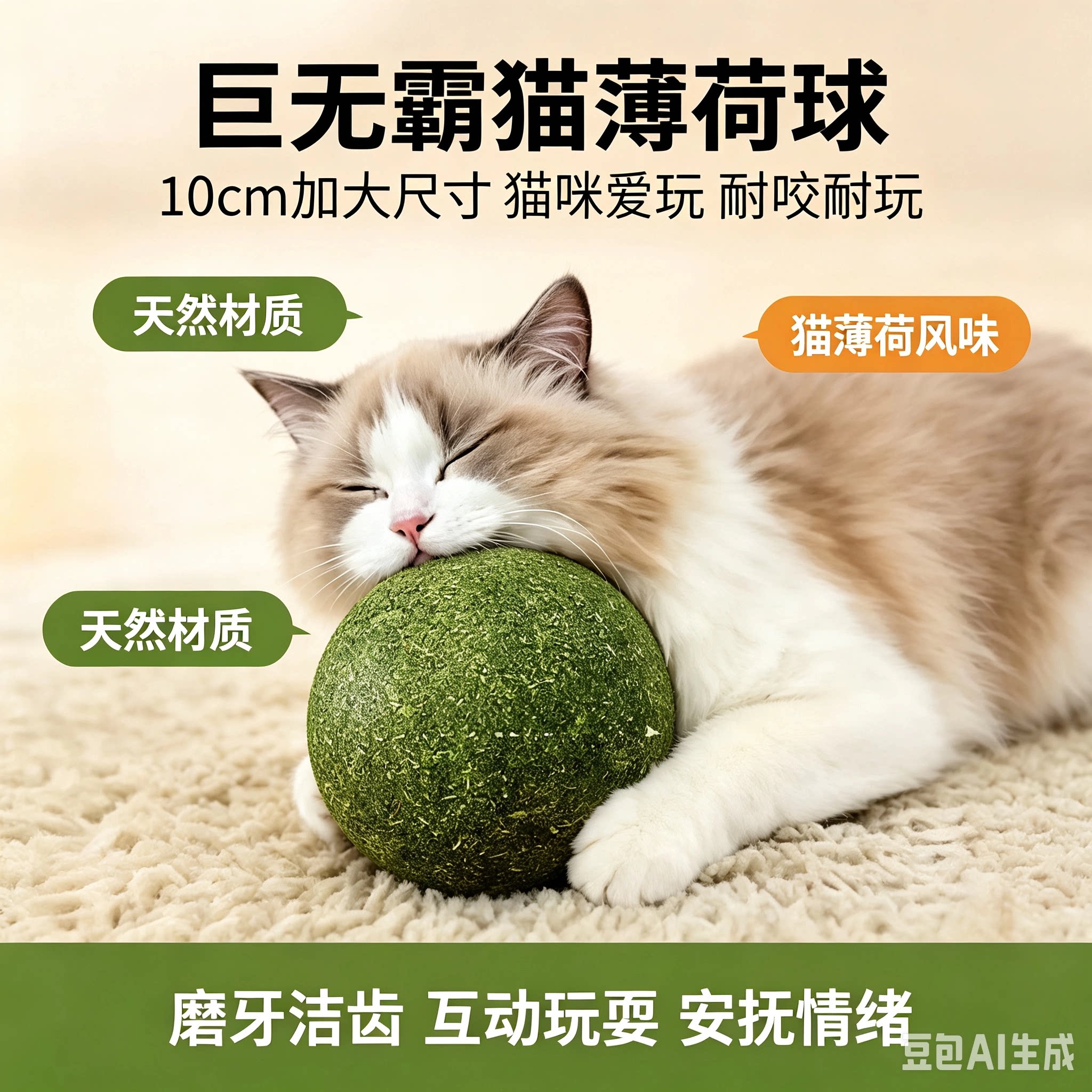 猫薄荷球超大猫玩具自嗨解闷神器磨牙猫草球逗猫棒猫咪用品JT一