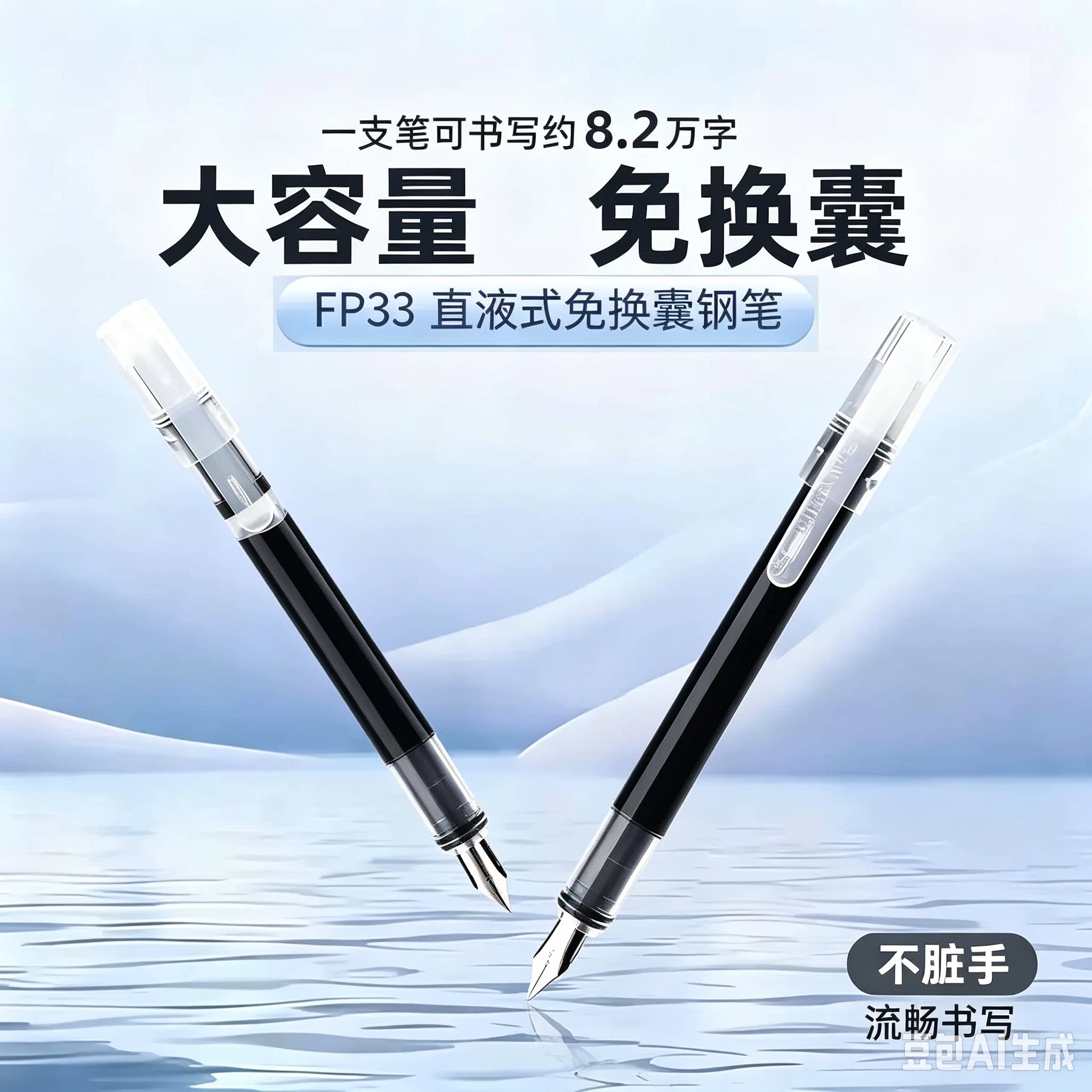 【班主任推荐】直液式钢笔速干练字免换墨囊大容量明暗尖学生HQ2