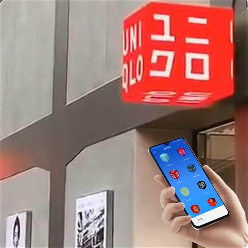 新款创意LED全彩魔方屏立方体门头广告招牌灯箱显示屏可手机控制