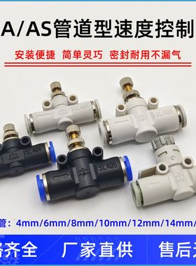 气动快插速气管接头PA管道型LSA-4节流阀6/8/10/12/AS1002F/2002