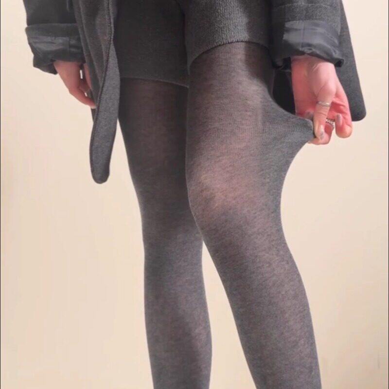 灰色微透连裤袜女春秋薄