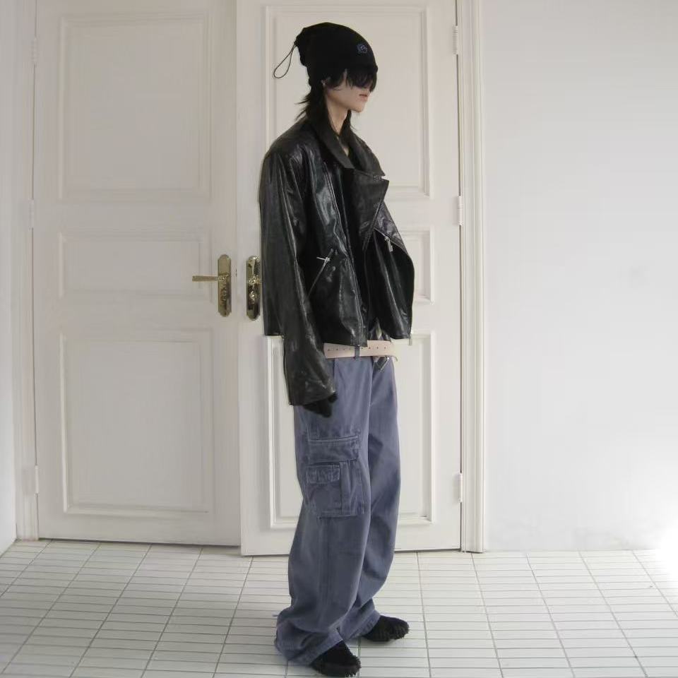 SFTTR水洗蓝工装大口袋长裤