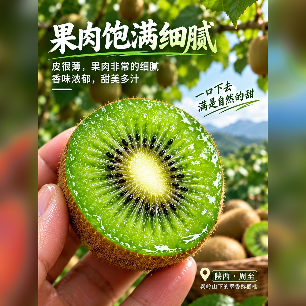 陕西周至新鲜翠香猕猴桃