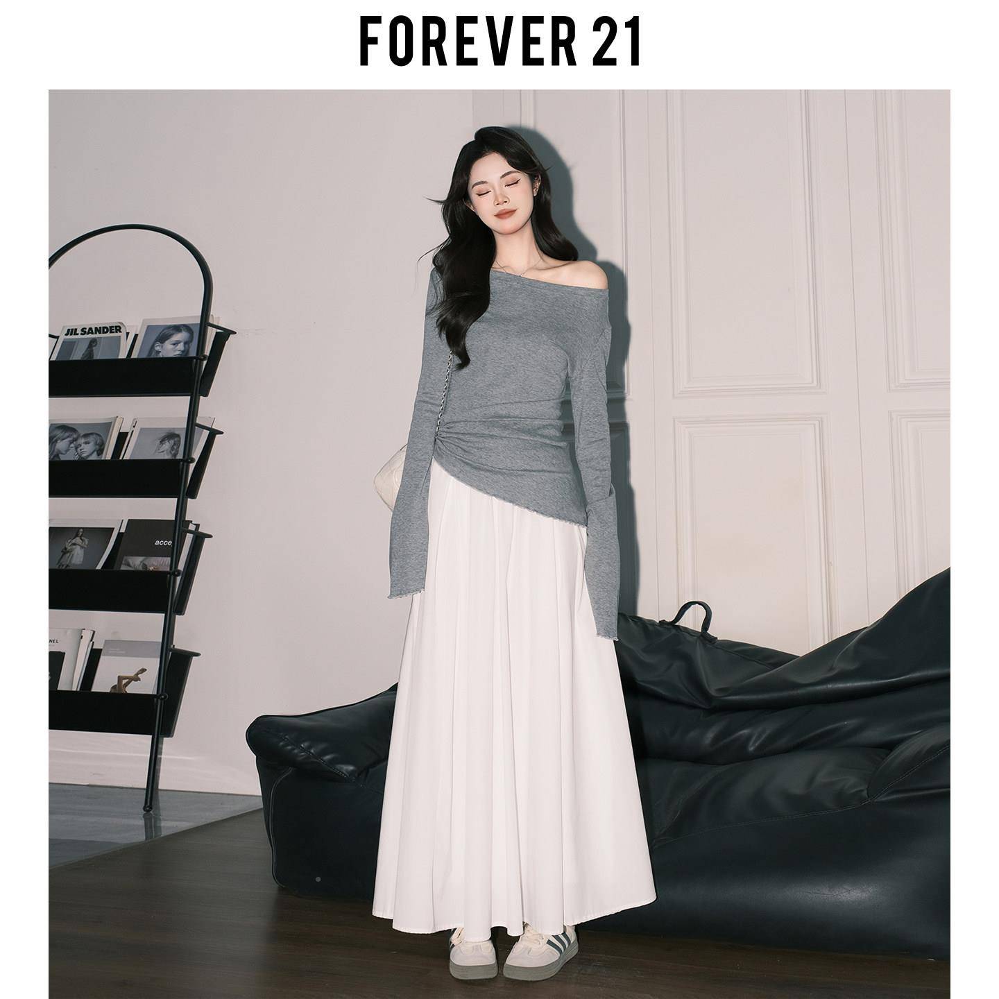 oeer21r超好看白色A字大摆半身裙女春高腰休闲伞VFE裙v垂感仙女F