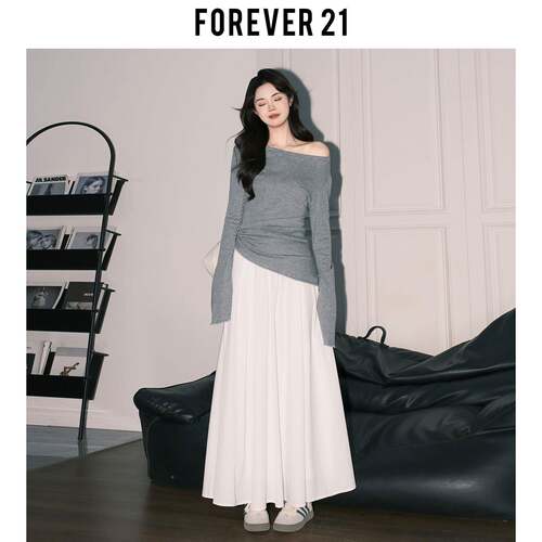 oeer21r超好看白色A字大摆半身裙女春高腰休闲伞VFE裙v垂感仙女F
