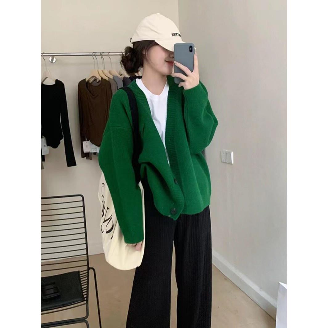 春秋新女三角袋口休装OSP闲毛衣开衫时尚百搭款长袖外套针织打底