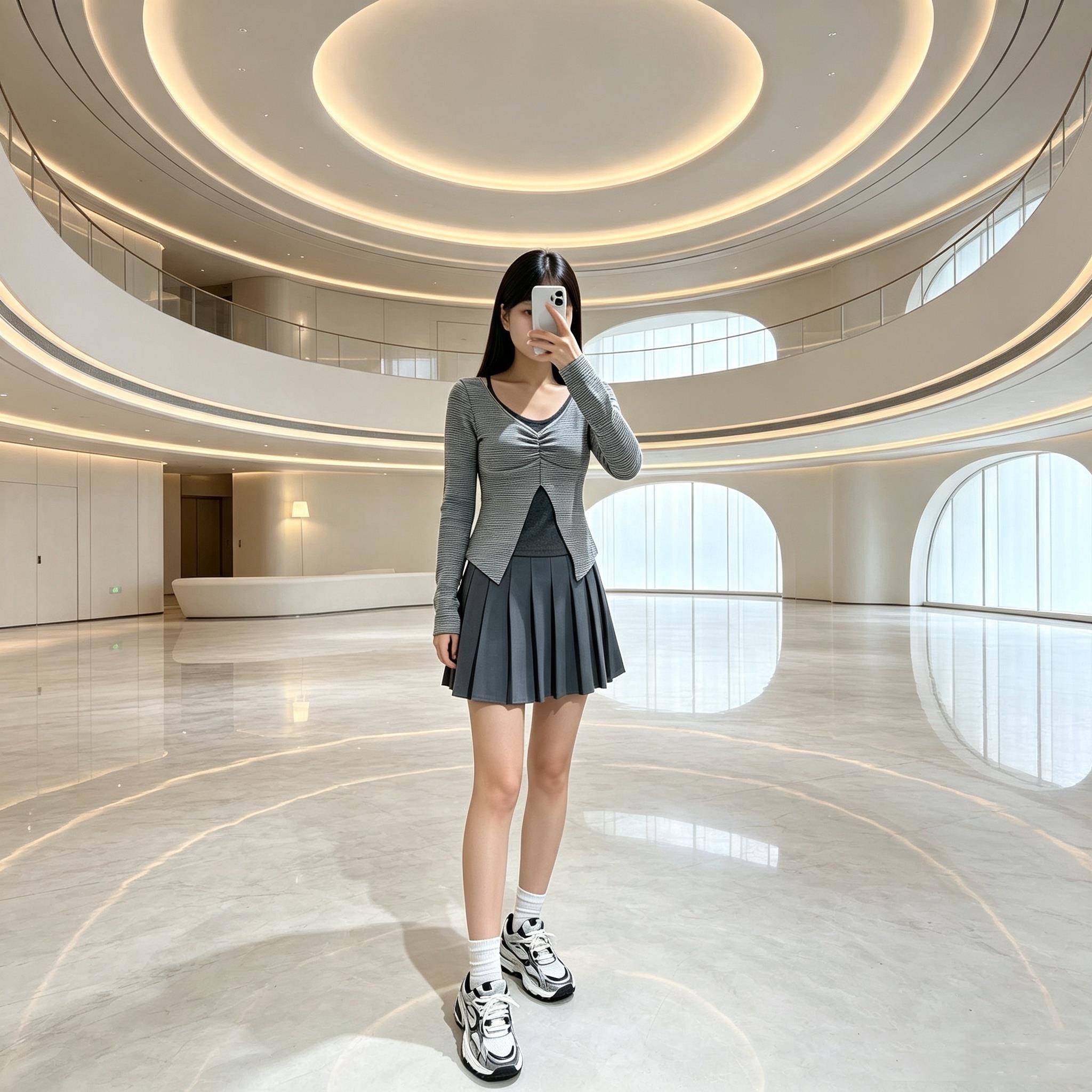 【王小花LJB】韩系纯欲风抽褶针衫秋 修V身领假两件长袖早百搭织