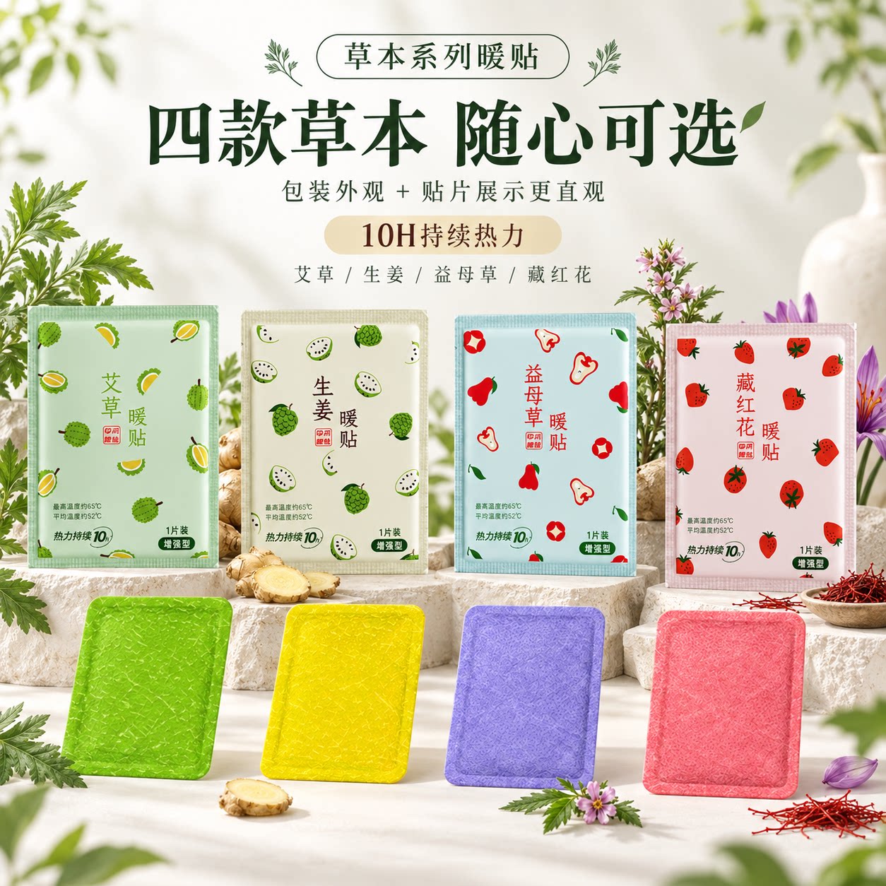 三七坊暖宝宝宫暖保暖贴艾草发热敷暖腹生姜贴女生用大姨妈经期
