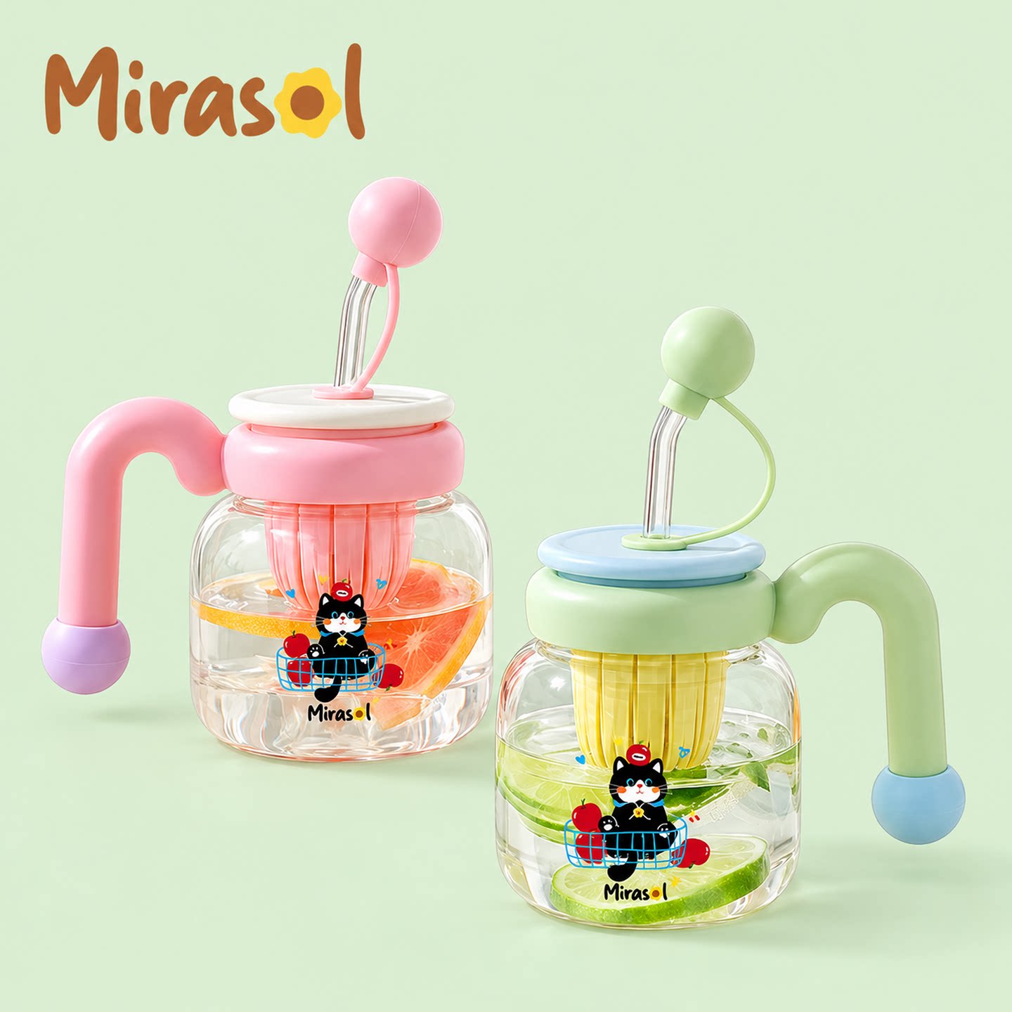 mirasol泡茶杯家用玻璃杯子女新款2026办公室高颜值茶水分离杯
