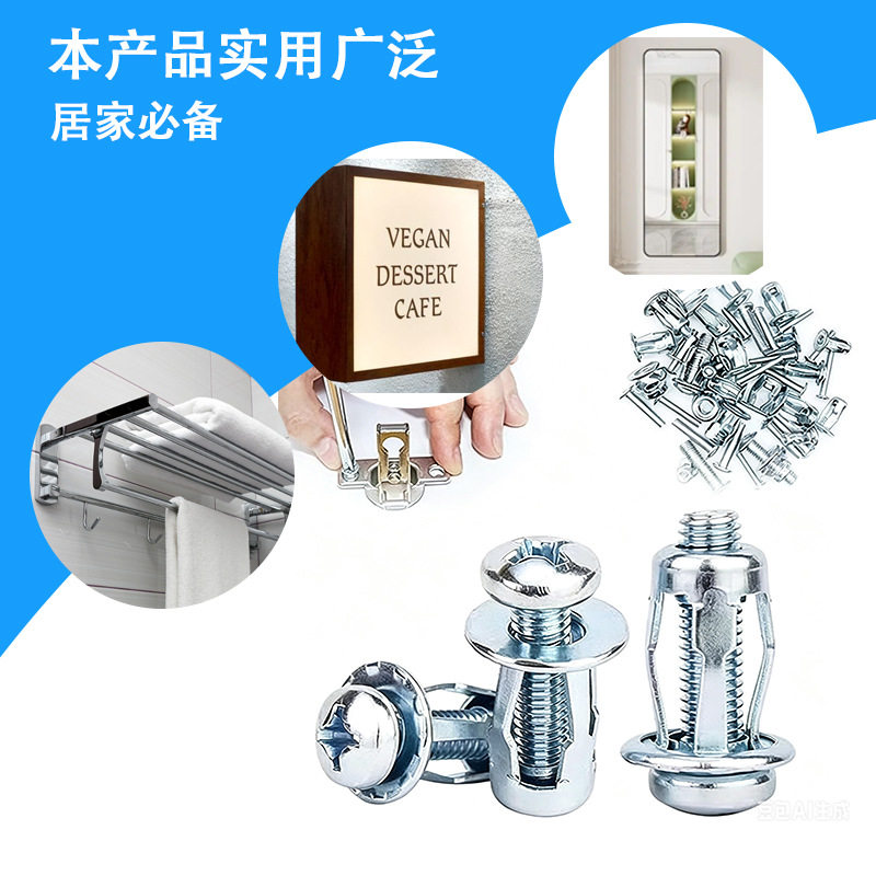 花瓣螺母镀锌膨胀螺丝灯笼型固定中空捷克拉铆螺母铁皮外贸代发