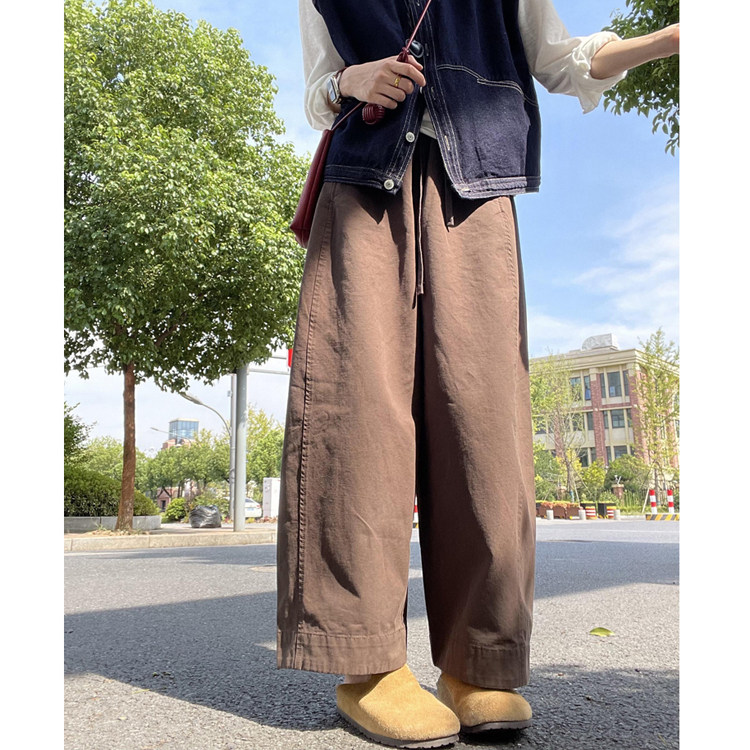 九分弯刀休闲宽裤女大尺
