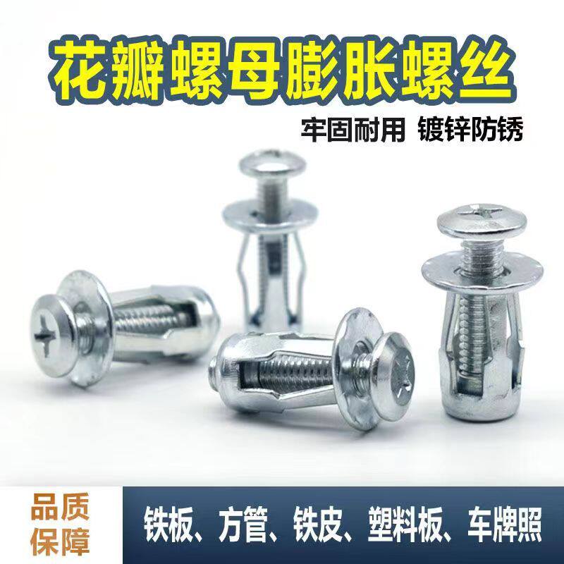 花瓣螺母膨胀螺丝捷克螺母空心铁皮用十字槽膨胀螺栓铆螺母跨境