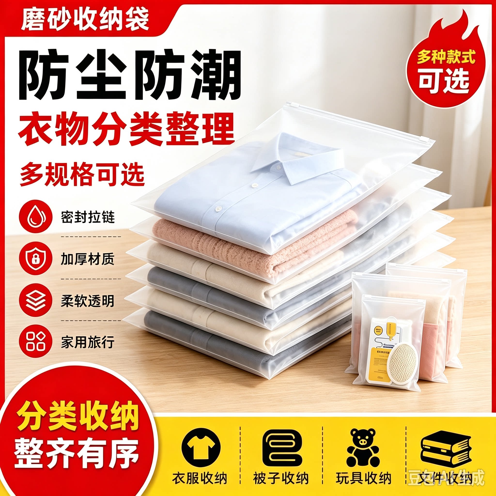 透明加厚防尘防潮衣物收纳袋