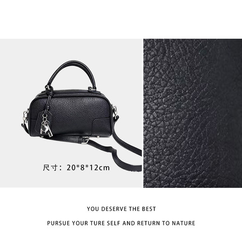 【尚恩】&Fashion-TF-2635-黑色-原厂进口皮休闲百搭斜挎包