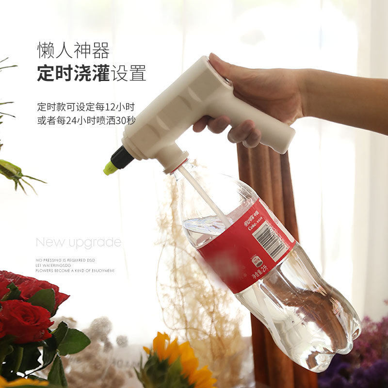 饮料瓶电动喷壶头浇花养花浇水喷花园艺喷水壶小型消毒专用喷雾器