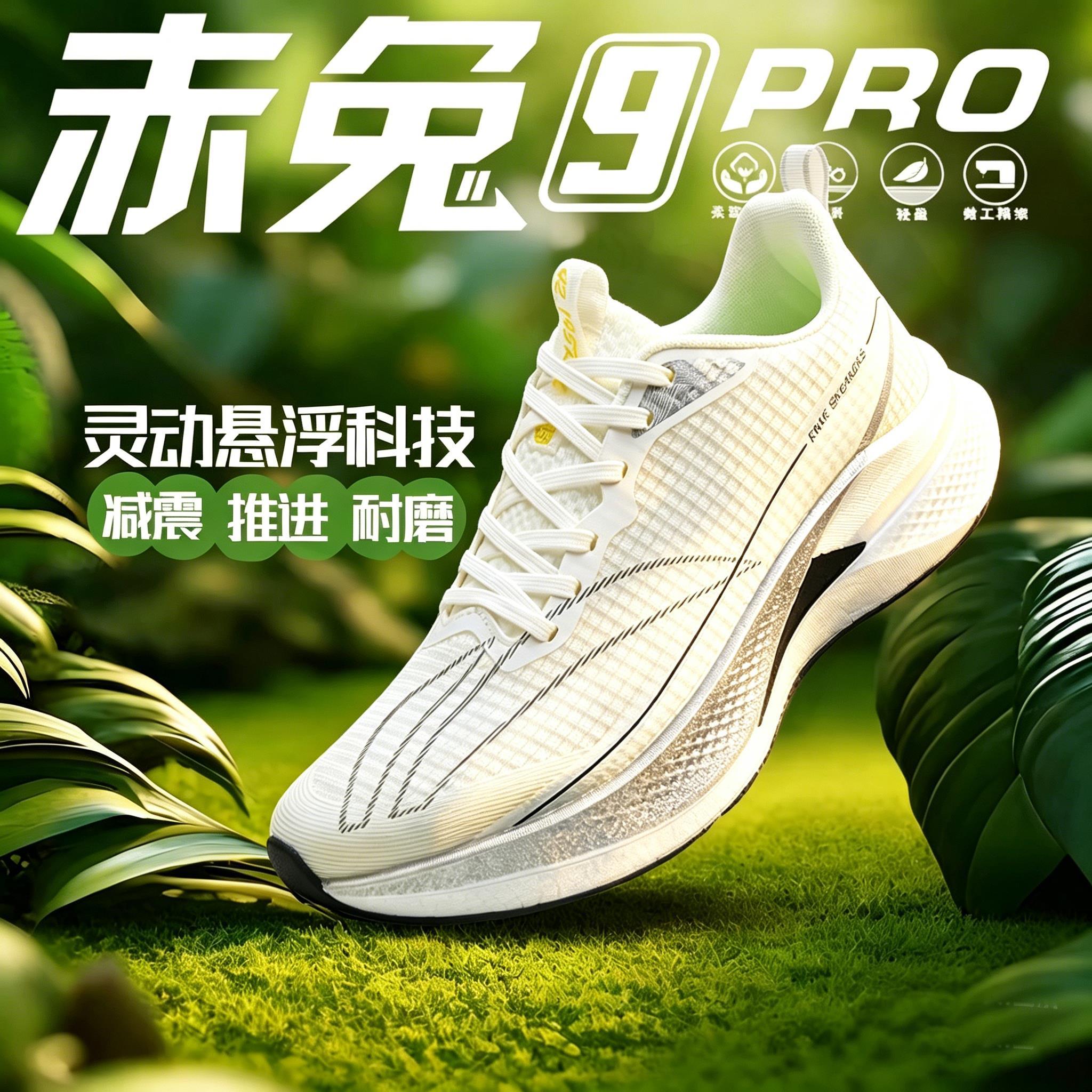 赤兔9pro碳板男跑步鞋新款青少年透气超轻减震跑鞋儿童白色运动鞋