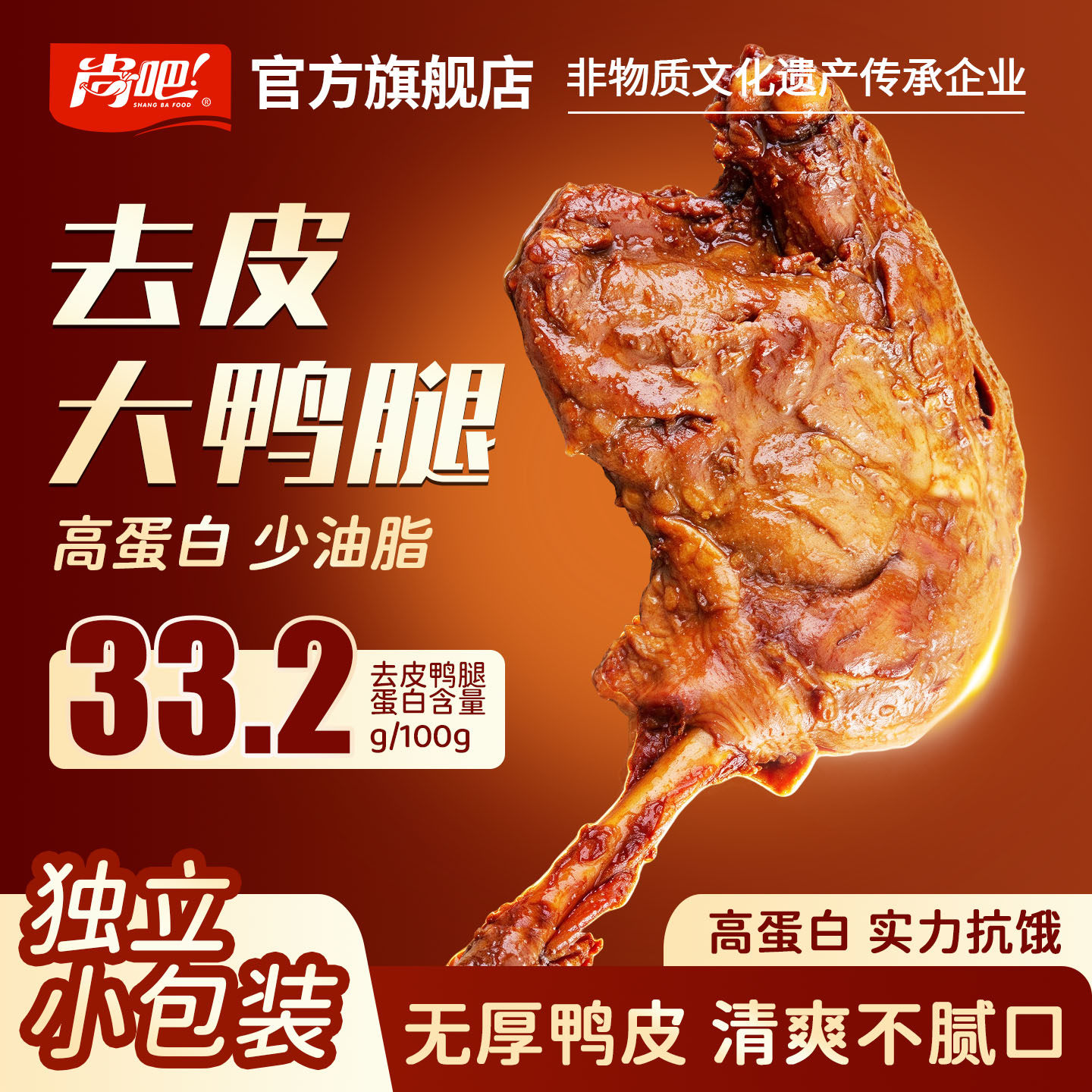 尚吧去皮鸭腿高蛋白低碳水即食