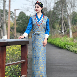 新款藏族服装女款拉萨藏式服饰民族风藏裙藏装藏服传统西藏博拉