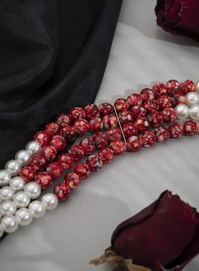 欧美外贸跨境饰品哥特风血滴流苏项链女万圣节项圈串珠chocker