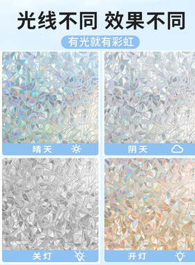 跨境炫彩玻璃贴膜客厅加厚镭射窗户贴纸办公室防窥膜透光玻璃贴纸