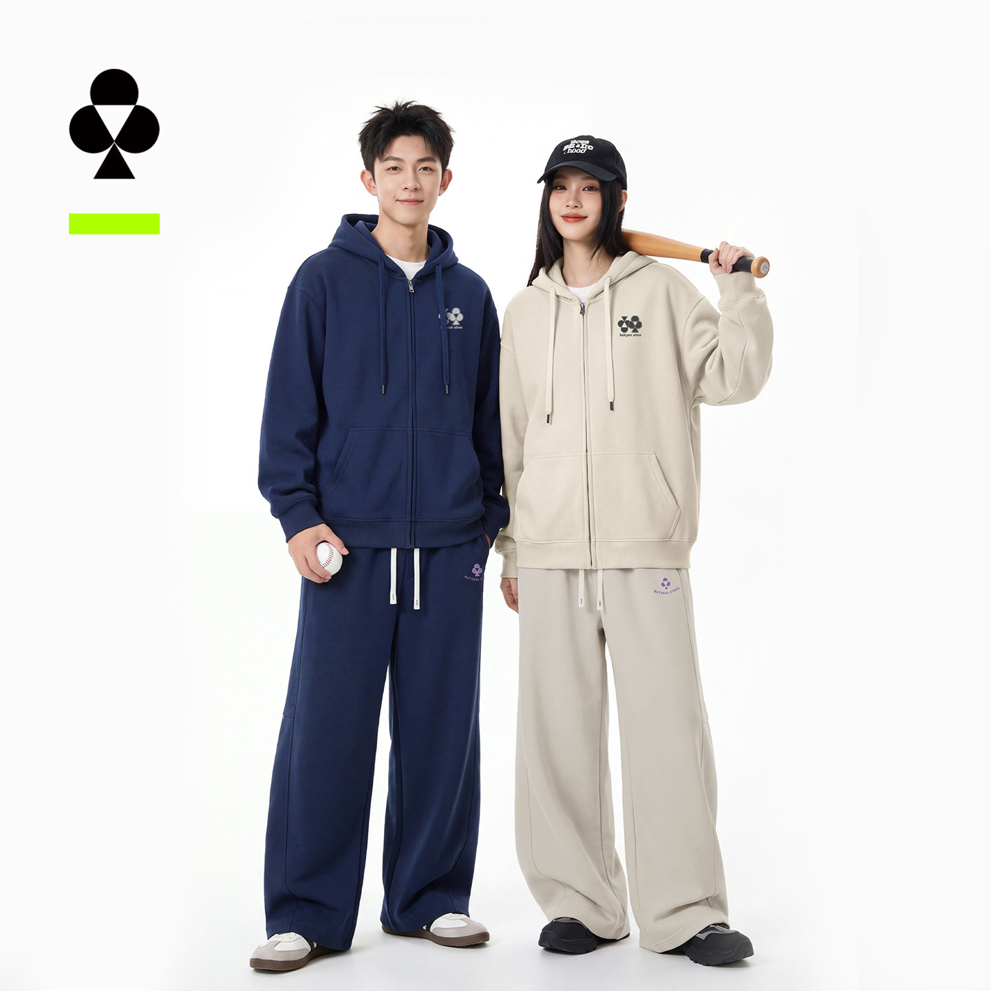 有棵树新款连帽开衫卫衣休闲套装