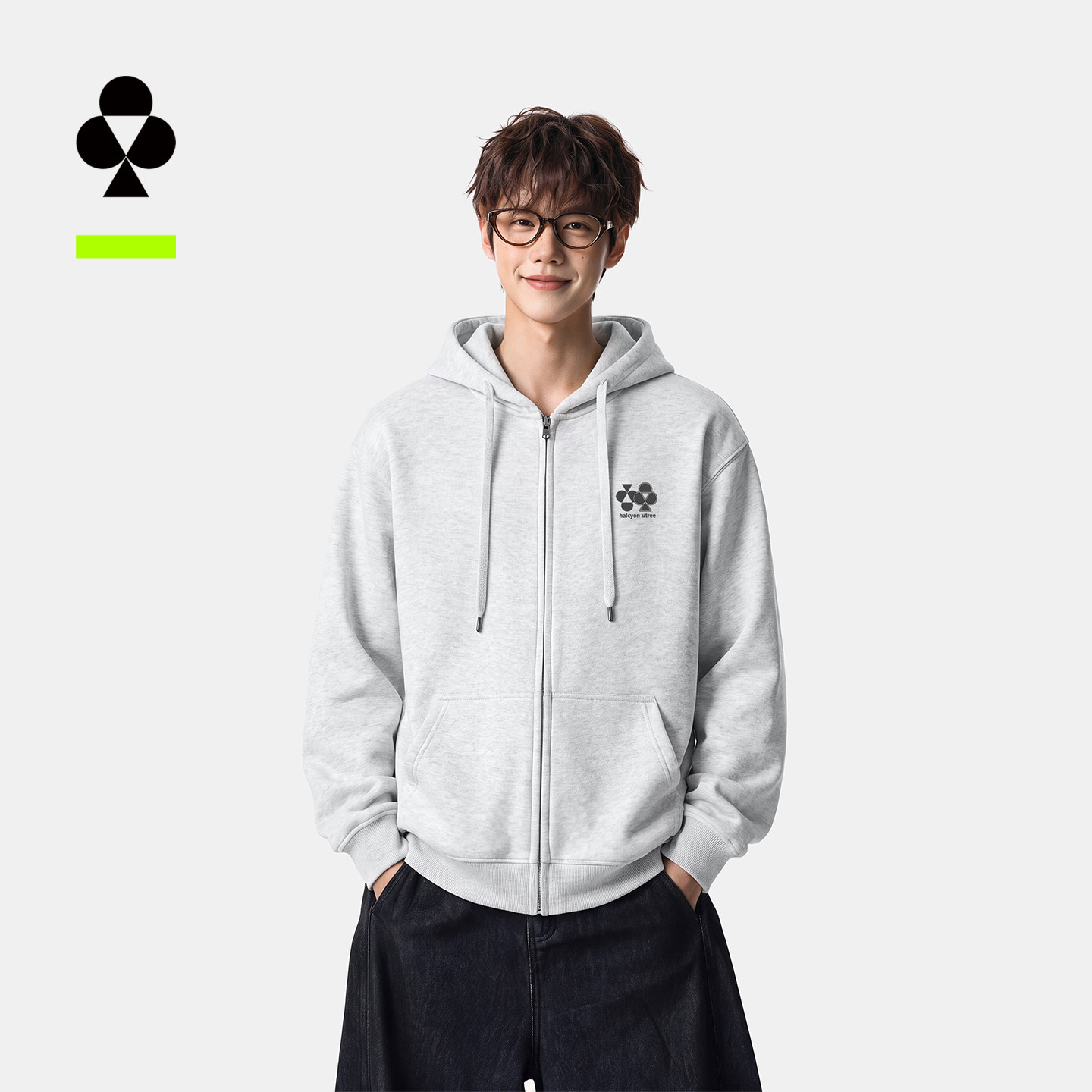 有棵树2026秋季开衫连帽卫衣男士新款青少年休闲宽松男装上衣外套