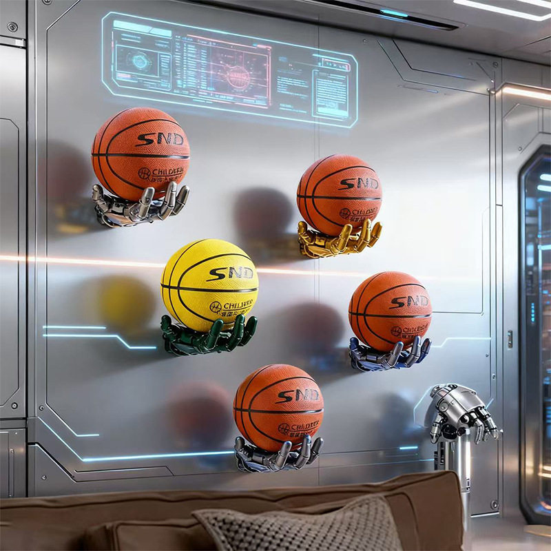 赛博朋克工业风篮球装饰手壁挂网吧潮店工业风艺术装置通用展示架