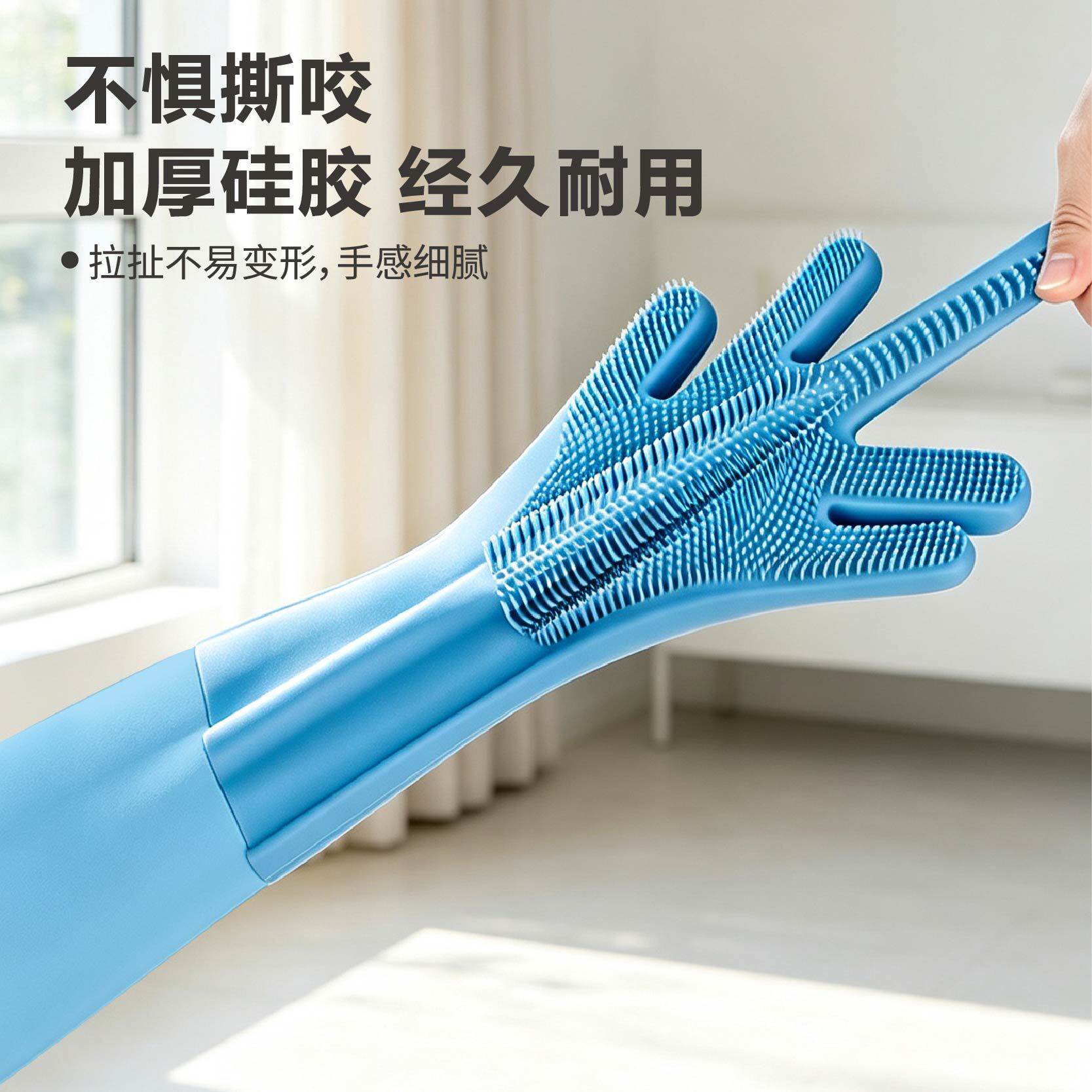 宠物洗澡手套狗狗猫咪洗澡神器用品洗狗搓澡按摩刷子加长防抓防咬
