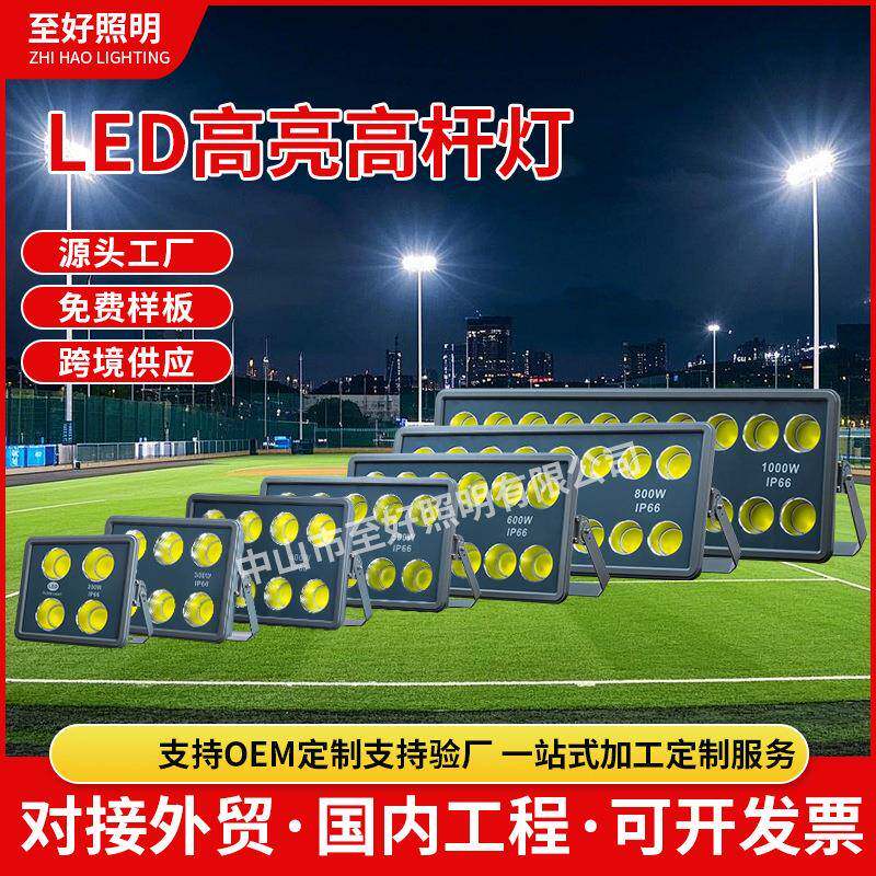 户外大功率聚光投光灯光效强泛光灯公园工地照明灯防水射灯