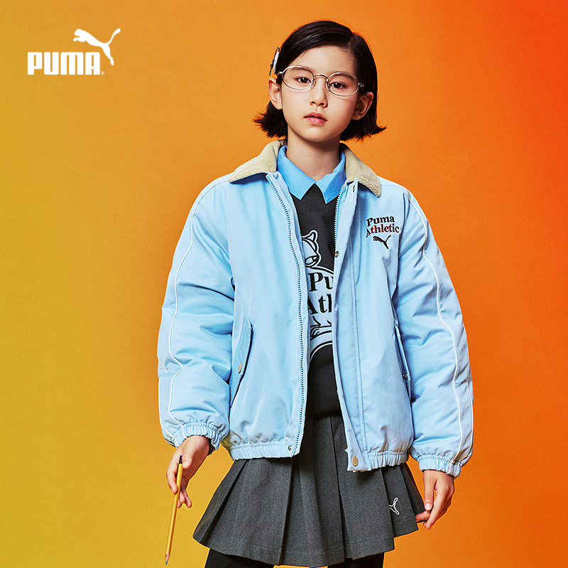 PUMA彪马童装26新款儿童冬季梭织棉服夹克外套美式学院风潮流