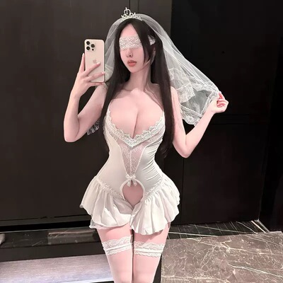 性感婚纱诱惑开档连体衣调情情趣内衣纯欲高级制服甜美裙