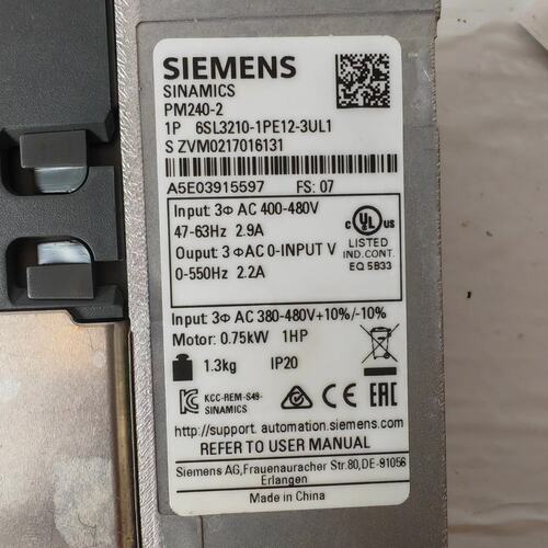 议价变频器6SL3210-1PE12-3UL16SL32101PE123UL1