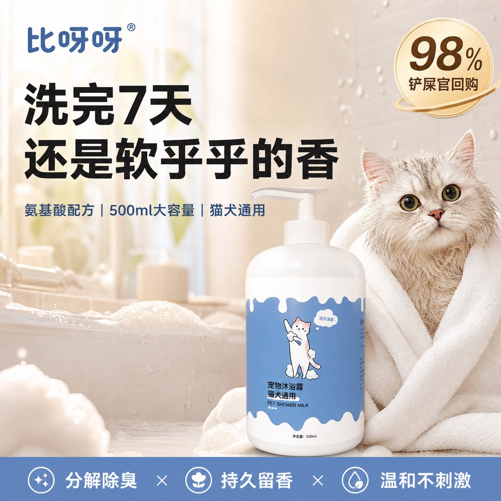 比呀呀猫犬通用氨基酸留香沐浴露