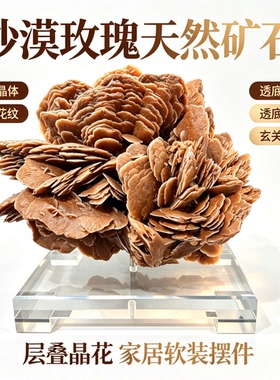 天然原石沙漠玫瑰 精品矿物晶体 家居装饰送礼收藏摆件