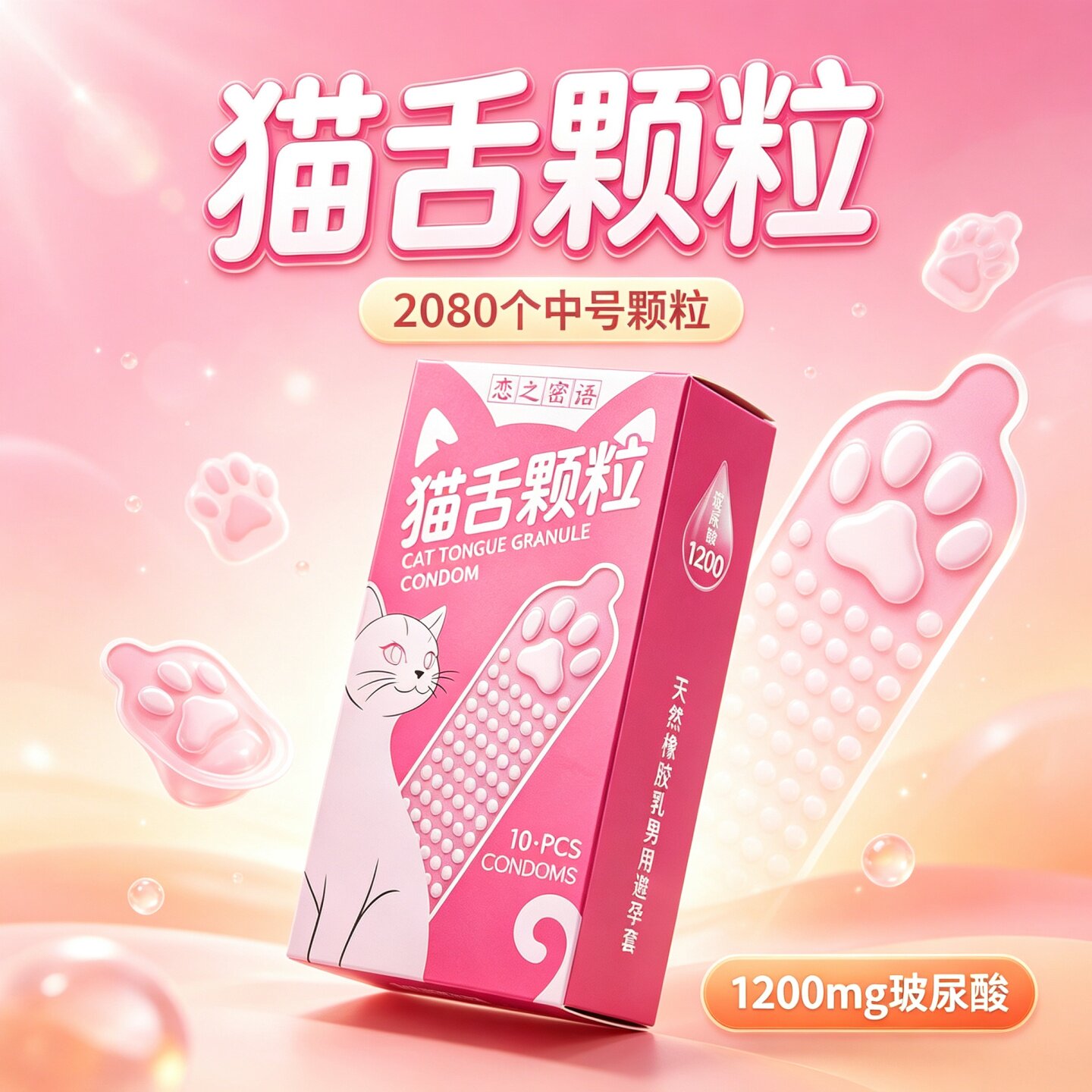 恋之密语玻尿酸润滑凸点安全套