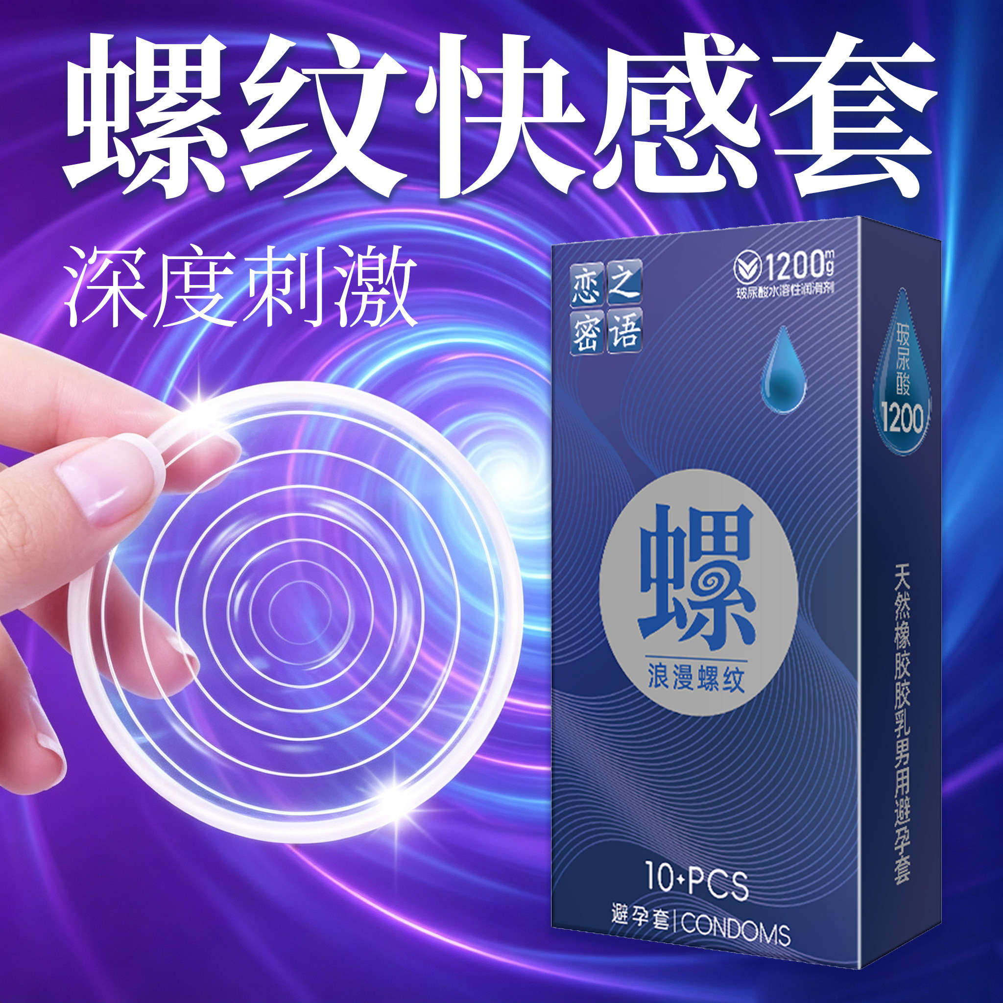 恋之密语玻尿酸超薄螺纹避孕套