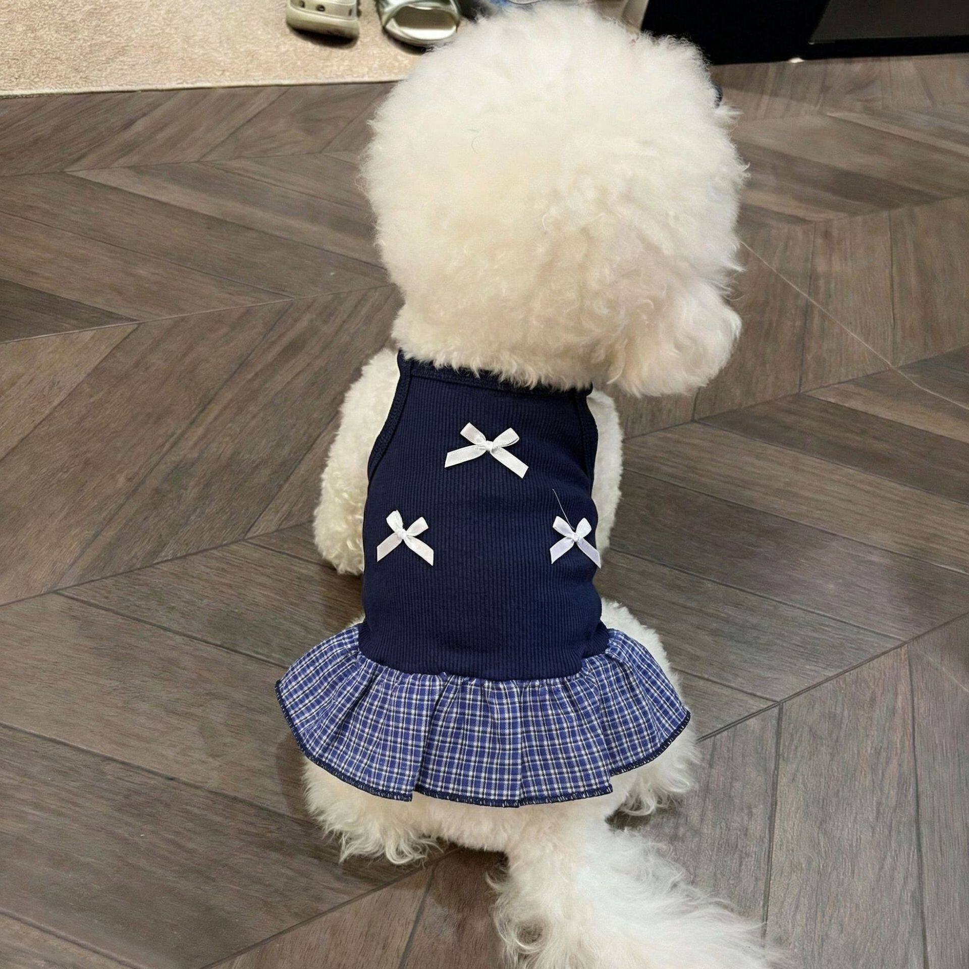 狗狗衣服薄款透气吊带防掉毛背心裙小型犬猫咪衣服
